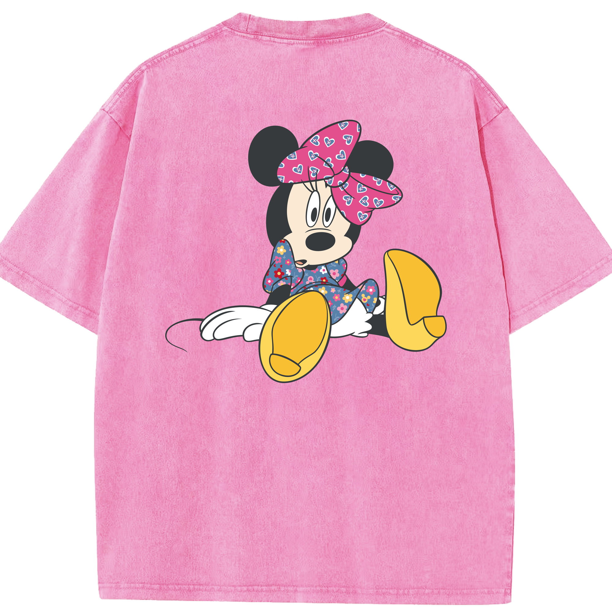 （画像用） ミッキーマウス Mickey Mouse 綿100% ヴィンテージ風 半袖Tシャツ（背面プリント）